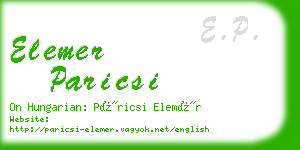 elemer paricsi business card